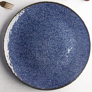 Assiette de présentation en <span class=keywords><strong>verre</strong></span> bleu-Plateau de service moderne de luxe pour affichage de fruits et de desserts de <span class=keywords><strong>maison</strong></span> d'échantillon de salon - Product Image 4
