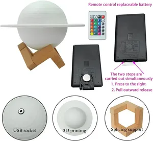 New Original Planet Lamp Saturn <b>Light</b> Bedroom Bedside Lamp <b>Night</b> <b>Light</b> USB Rechargeable Touch Style New Strange Lamp - Product Image 4