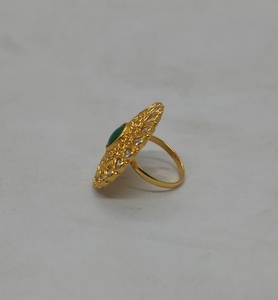 Luxury Round <b>Green</b> Crystal <b>Ring</b> Gold Plated Double Halo Teardrop Cubic Zirconia Statement Ethnic Fashion Wholesale Jewelry <b>Ring</b> - Product Image 3