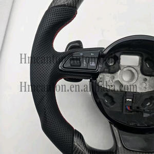 Nuevo Producto, Volante Deportivo de Cuero Perforado con Fibra de Carbono y Base Plana para <span class=keywords><strong>Audi</strong></span> A4 A4L A5 A6 A7 B8 - Product Image 4