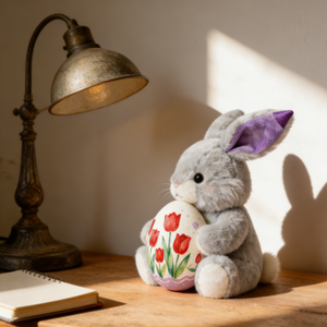 Peluche Lapin Gris Personnalisée en Gros, Poupée Lapin Rembourrée pour Cadeaux de Pâques - Product Image 2