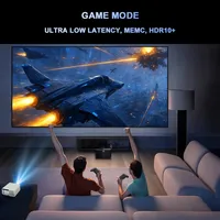 Projecteur Full HD D10S amélioré 4000 ANSI Lumens avec puce V660, 4K, 3+128G, LED Beam, Android 15 OS, pour jeux et home cinéma à faible latence d'entrée
