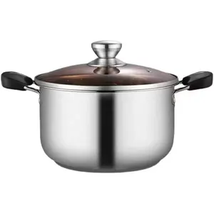 Fábrica al por mayor 410 olla de sopa de acero inoxidable 22cm de alta capacidad para cocina olla de cocina sopa y ollas de stock