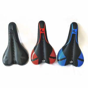 Sillín de Bicicleta Dunlop Negro Azul Rojo, Asiento Cómodo para Bicicleta de Montaña, Accesorio de Ciclismo Unisex para Adultos - Product Image 1