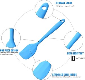 Spatules en silicone de qualité alimentaire, ustensiles de cuisine résistants à la chaleur, ensemble d'ustensiles de cuisson antiadhésifs et flexibles - Product Image 3