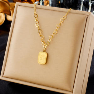 Bijoux fantaisie colliers bijoux plaqué or imperméable femmes accessoires bijoux acier inoxydable collier <span class=keywords><strong>en</strong></span> acier inoxydable - Product Image 4