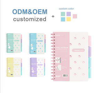 Tốt nhất người bán xoắn ốc máy tính xách tay với màu chỉ số Tab Divider A4/A5 Kích thước bìa cứng giấy tổ chức cho món quà hoặc nhật ký sử dụng - Product Image 1