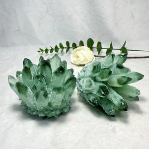 Groothandel Groen/Paars Kwartskristal Cluster Ome Decor Rotsen En Kristallen Ambacht-Ideaal Voor Thanksgiving Kerstcadeau - Product Image 1