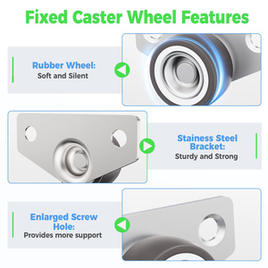 Roulettes latérales en caoutchouc silencieuses, 4 pièces, roulettes <span class=keywords><strong>pour</strong></span> tiroirs, <span class=keywords><strong>pour</strong></span> meubles, armoires de cuisine, tables, capacité de charge 20KG - Product Image 4