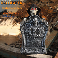 Décorations d'Halloween Horreur Festival des Fantômes : Pierre tombale en plastique effrayante, électrique, à commande sonore et activée par capteur pour bars et hôtels