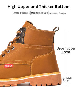 2025 stivali Unisex in pelle <span class=keywords><strong>con</strong></span> <span class=keywords><strong>tacco</strong></span> alto da uomo <span class=keywords><strong>scarpe</strong></span> di sicurezza comode <span class=keywords><strong>con</strong></span> punta in acciaio per il tempo libero primavera autunno Unisex suola EVA - Product Image 3