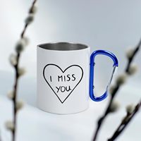 Mug de voyage portable en acier inoxydable à double paroi pour sublimation, tasse à thé avec poignée, cadeaux promotionnels en gros pour activités de plein air