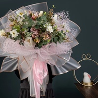 Bouquet de fleurs fraîches bord or de luxe stock coréen papier d'emballage étanche pour emballage cadeau fournitures de fleuriste