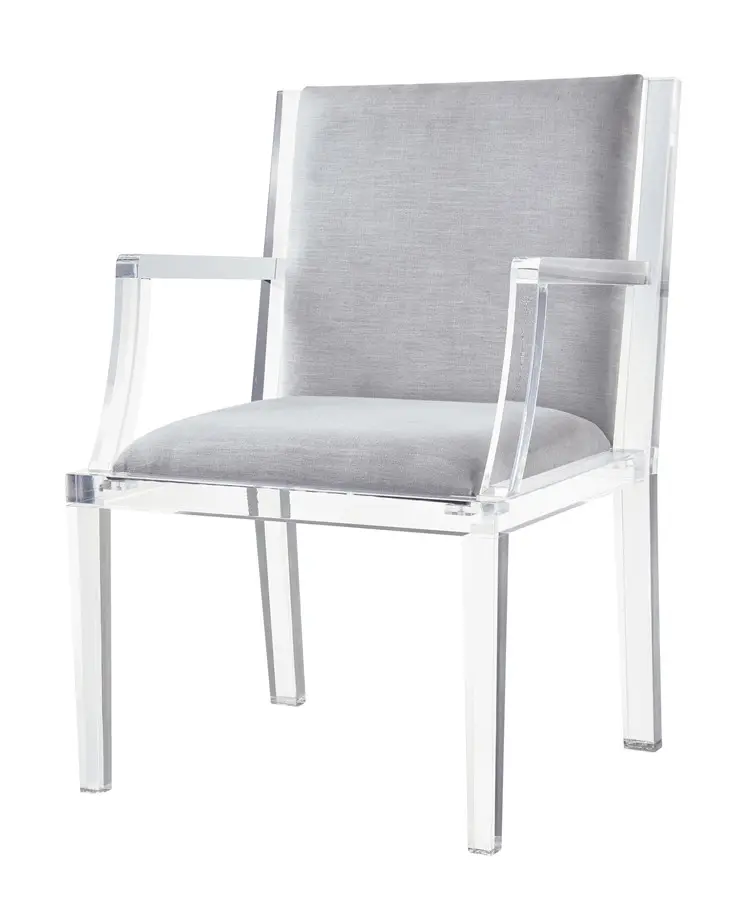 Chaise de salle à manger à cadre en acrylique, chaise pivotante, avec coussin, pour le restaurant