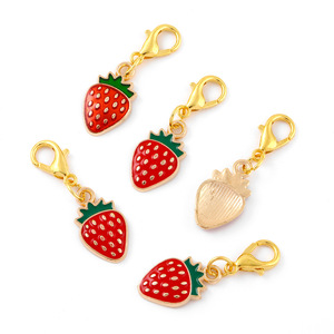 Nouveaux Breloques en Alliage en Forme de Fruits, Accessoires DIY, Pendentifs Émaillés Cerise Fraise pour Bracelet et Porte-clés Décoratifs - Product Image 6