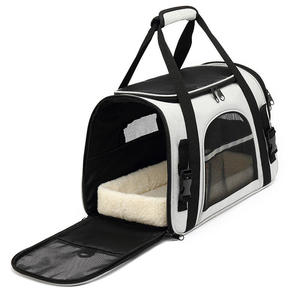 Sac de transport pour animaux de compagnie <span class=keywords><strong>en</strong></span> tissu Oxford de haute qualité, durable, forme carrée, fermeture éclair, respirant, portable, approuvé par les compagnies aériennes, pour chat et chien - Product Image 6