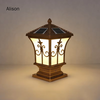 Lampe solaire à capteur de mouvement LED IP65 étanche pour poteau, pilier, extérieur, aluminium, 3,2 V, cour, clôture, portail principal, jardin, décorative, Alison