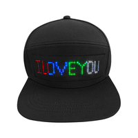 Casquette LED multilingue avec message défilant, écran LED rechargeable, programmable par application, casquette LED