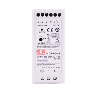 Mdr-60-48 60w 48v 1.25a แหล่งจ่ายไฟแบบสวิตชิ่งติดตั้งบนราง Din แปลงไฟ AC เป็นไฟออกเดี่ยว สำหรับอุตสาหกรรม Smps ของแท้ใหม่ ระบบอัตโนมัติอุตสาหกรรม - Product Image 1