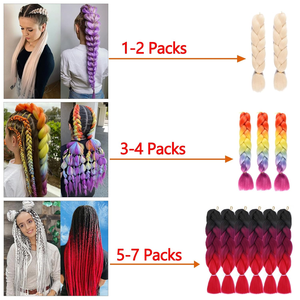 Extensions <span class=keywords><strong>de</strong></span> cheveux Yaki <span class=keywords><strong>de</strong></span> haute qualité 100g Faciles à tresser pour les femmes noires Synthétique 24 pouces Rumi Purple Jumbo Braid Hair - Product Image 5