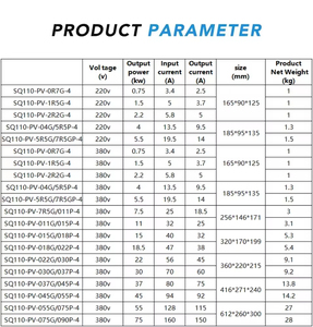 Prix d'usine Régulateur de tension 380V 37kW pour pompe à eau photovoltaïque Contrôleur de moteur SQ110 EL - Product Image 6