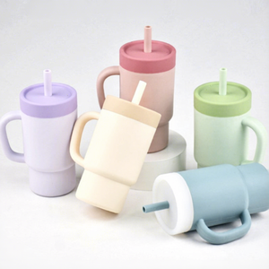 <span class=keywords><strong>Gobelet</strong></span> d'apprentissage en silicone pour enfants 300 ml, sans BPA, qualité alimentaire, avec poignée antidérapante, tasse à eau portable pour tout-petits, <span class=keywords><strong>gobelet</strong></span> à boire pour bébé - Product Image 6