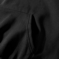Sudadera con Capucha Personalizada OEM, 100% Algodón, Felpa Gruesa, Sudadera con Capucha Negra Extra Grande para Hombre con Logotipo Personalizado