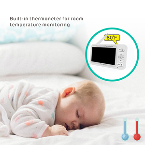 Moniteur bébé sans fil avec double audio, détection de température ambiante bidirectionnelle, batterie rechargeable intégrée, veilleuse infrarouge - Product Image 3
