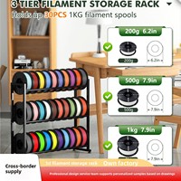 Rak Penyimpanan Filamen Printer 3D dengan Roda, Braket Logam Berat Tiga Lapis, Gaya Desktop Minimalis Modern