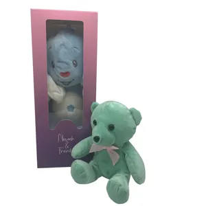 Caixa de embalagem de janela de moda rosa caixa de papel de embalagem de presente de boneca personalizada arte exclusiva