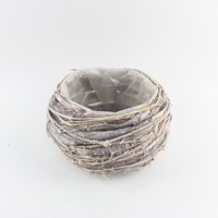 Nouvelle conception, pots de fleurs en forme de boule rose, paniers à fleurs naturels, ensembles de pots de plantes, décoration légère en bois pour la maison, pour table ou pépinière