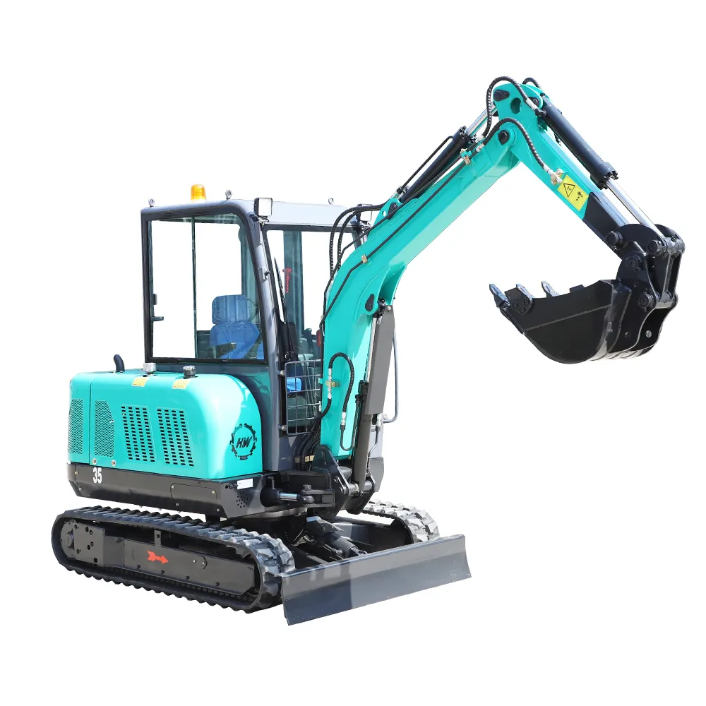 Hengwang HW35 Mesin Ekskavator Mini Terkecil, Mesin Ekskavator Mini dengan Ember Auger Crawler Mikro