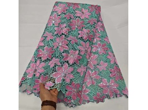 <span class=keywords><strong>Tela</strong></span> <span class=keywords><strong>de</strong></span> Encaje Guipur con Lentejuelas Florales para Vestidos <span class=keywords><strong>de</strong></span> Mujer Africana, Precio <span class=keywords><strong>de</strong></span> Mayoreo en Oferta - Product Image 4