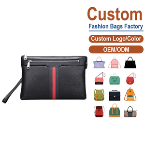 Cartera de mano para hombre de cuero negro granulado - Diseño minimalista, OEM para marcas que buscan lujo discreto y utilidad en múltiples escenarios - Product Image 2