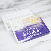 Grand plateau roulant, boîte à cigarettes à broyer soi-même, plateau à maquillage, moules en résine époxy silicone pour le moulage