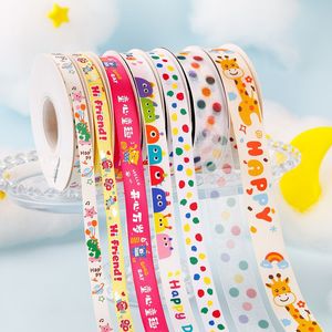 Cute Cartoon Childrens Gift Ribbon Digital Printed Polyester Birthday Party Decoration 2B33 Age 2-4 Years - Product Image 1
