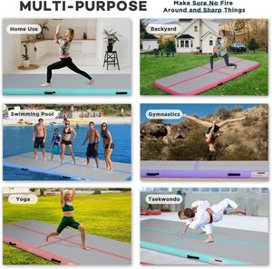 Tapis de gymnastique gonflable Air Mat Tumble Track avec pompe à air électrique pour usage domestique, entraînement de cheerleading, gymnastique pour enfants, yoga - Product Image 4