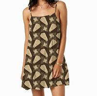 Robe décontractée pour femme adulte, personnalisée, à imprimé floral hawaïen, sans manches, à fines bretelles, en tissu de soie de lait