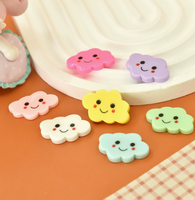 Lot de 100 cabochons en résine peints à la main, motif nuage souriant, thème bonbons, pour la Fête des Pères, fournitures artistiques, breloques décoratives, artisanat