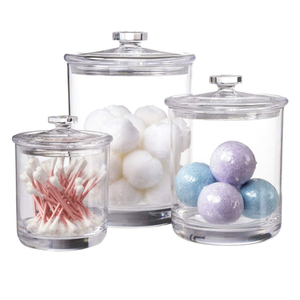 Acrylic apothecary lọ Bộ <span class=keywords><strong>3</strong></span> hộp lưu trữ tinh thể rõ ràng lưu trữ hộp có nắp đậy - Product Image 2