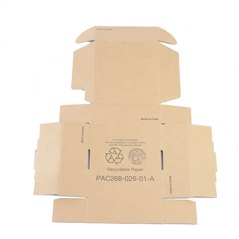 Recycled Mailer Carton Cardboard Packaging Biodegradable Small Paper Corrugated Shipping Box Custom Logo Print