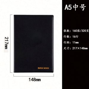 Custom A3 Black Business Journal Planner Silk Ribbon Bookmark Fabric Linen Hardcover Eco-friendly Gold Spine PP Cover - Product Image 3