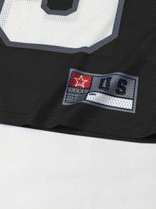 Maglia Rossa Numero <span class=keywords><strong>Venti</strong></span> Tre con Stelle, Estiva a Maniche Corte, Oversize Casual in Maglia da 200 Grammi con Motivo - Product Image 6