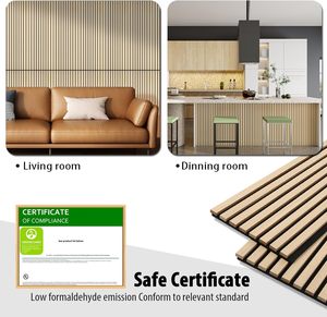 モダンな音響吸音防止スラットパネル木製デザインポリエステル繊維壁パネルウッドスラット音響パネル - Product Image 5