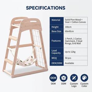 Meuble pour <span class=keywords><strong>chat</strong></span> en bois de pin de qualité supérieure, arbre à <span class=keywords><strong>chat</strong></span> robuste en forme de A avec plusieurs niveaux de perchoirs et poteau à gratter, OEM/ODM disponible - Product Image 2