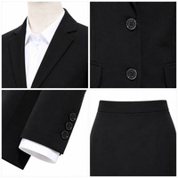 Costume formel pour femme en laine peignée couleur unie, uniforme de personnel, administration hôtelière, réception d'affaires, boutonné, élégant, vente en gros, OEM, personnalisable