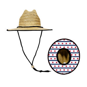 Ready Ship Boys Lifeguard Hat Tan Color Natural Grass Fishing Kids Hat pour l'été pour les voyages quotidiens Sorties décontractées Cyclisme Bébés - Product Image 3