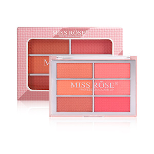 MISS <span class=keywords><strong>ROSE</strong></span> 6 colori fard piatto impermeabile perla opaca trucco per il viso con combinazione multicolore ombretto Rouge trucco viso - Product Image 4