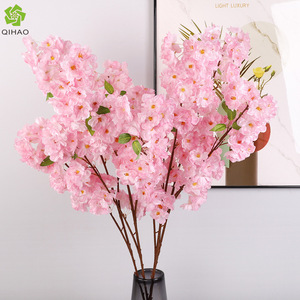 3 Pronged Cherry Blossom <b>Artificial</b> Flower 108cm High Simulation Wedding Indoor Decoration Plastic Silk Flowers - Product Image 2