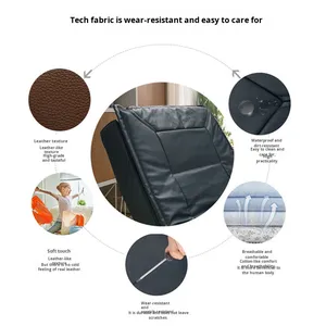 Sedia a Sdraio Multifunzionale Pieghevole da Balcone, Divano Moderno Minimalista in Tessuto con Imbottitura in Cotone e Gambe in Metallo, Arredamento per la Casa - Product Image 4